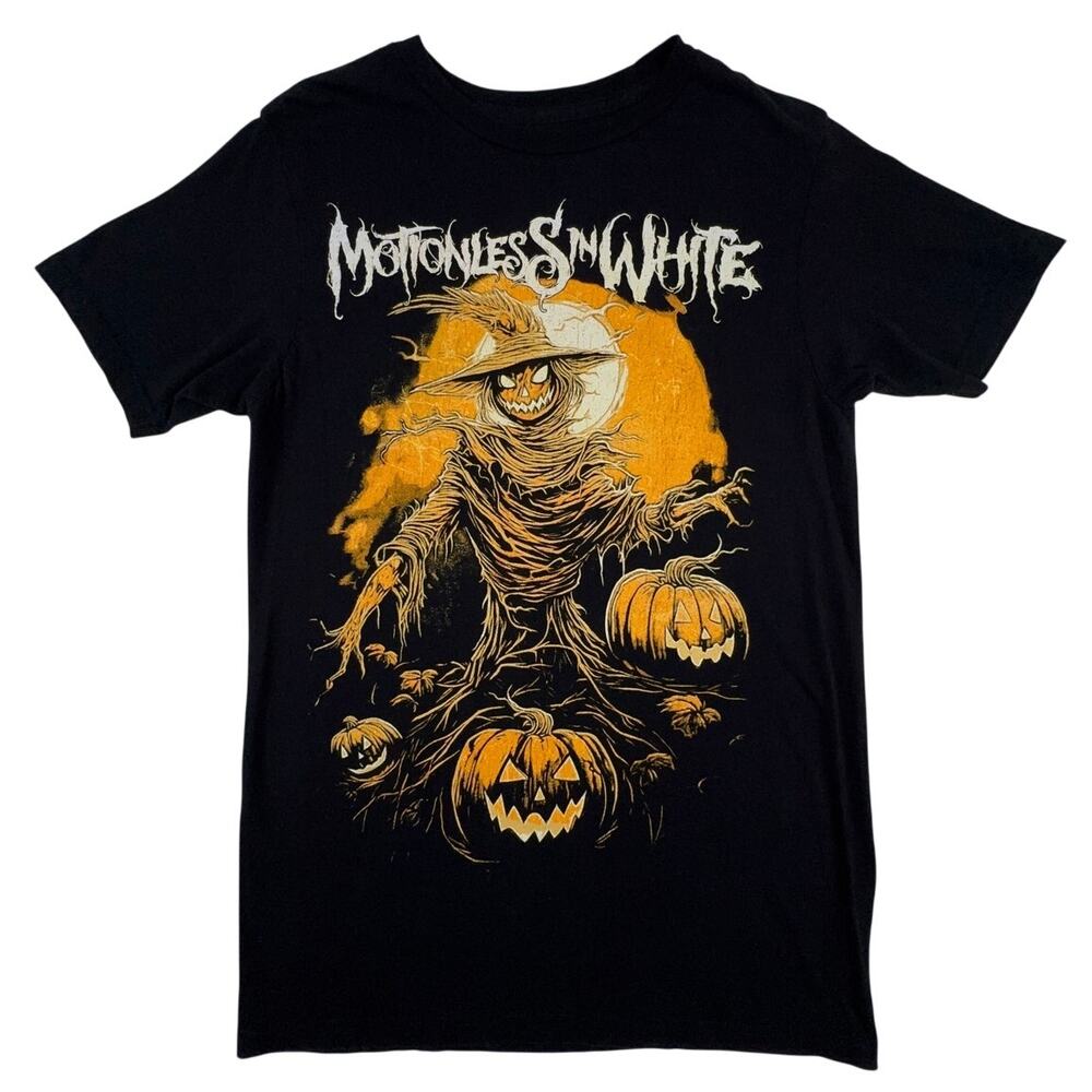 Motionless In White Scarecrow Shirt Medium Black Halloween Pumpkin Band Tee